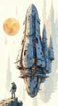Glistening metal sheen. Futura style. The illustration is reimagined as a watercolor masterpiece, wh