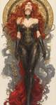 full body divine anime with simple tones and elegant line work with intricate details and deep layer